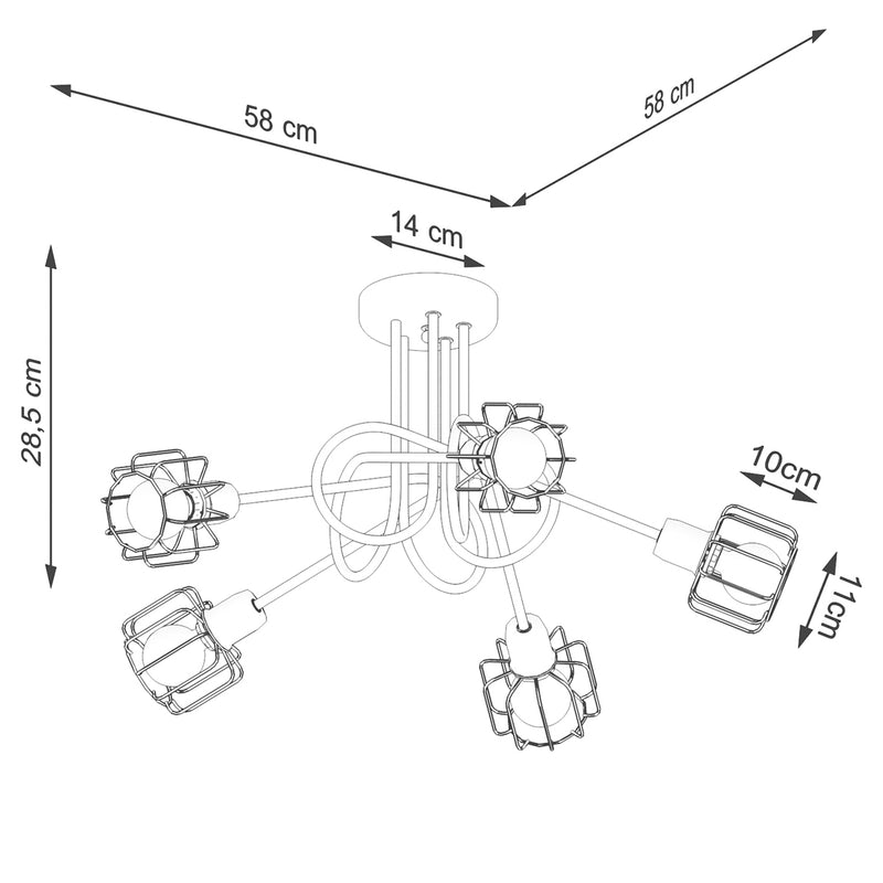 Chandelier BELUCI 5S black