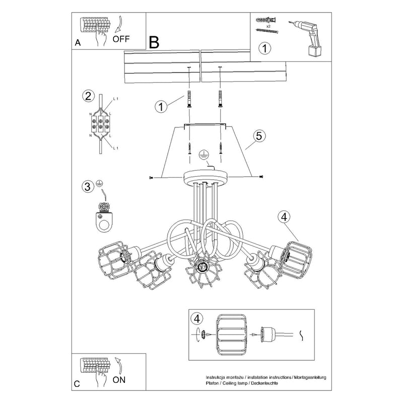 Chandelier BELUCI 5S black