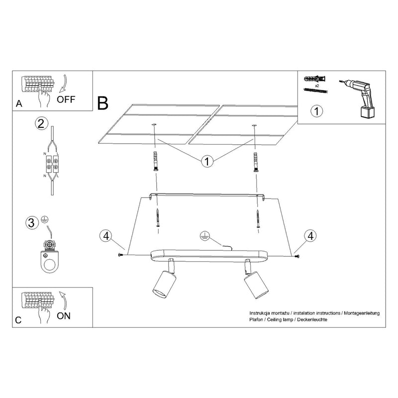 FORNES 2 ceiling light black