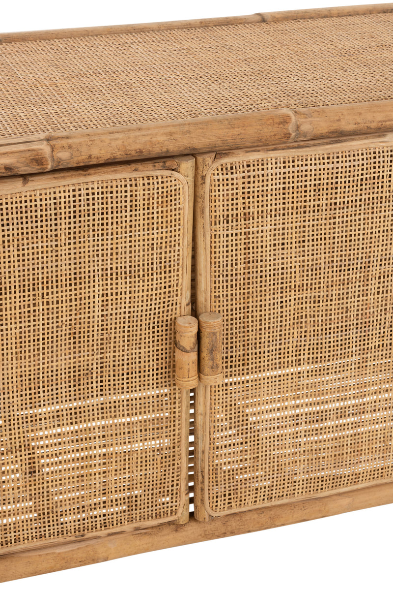 Cabinet Ozara 2 doors natural rattan - Natural elegance and practical storage space for your home