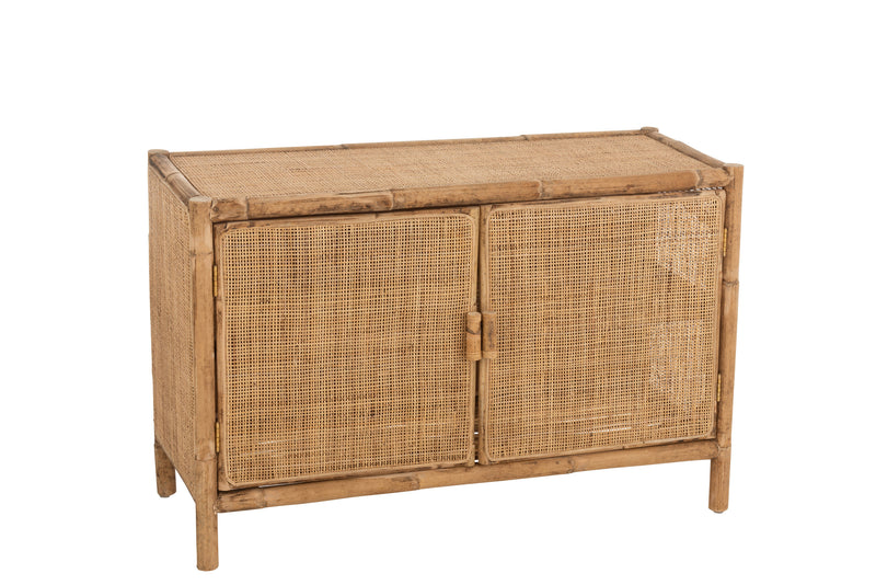 Cabinet Ozara 2 doors natural rattan - Natural elegance and practical storage space for your home
