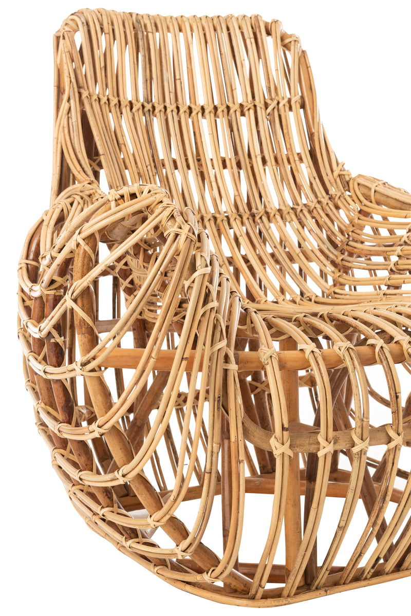 Handgemaakte rotan fauteuil 'Ana' - natuurlijke luxe voor stijlvol wonen