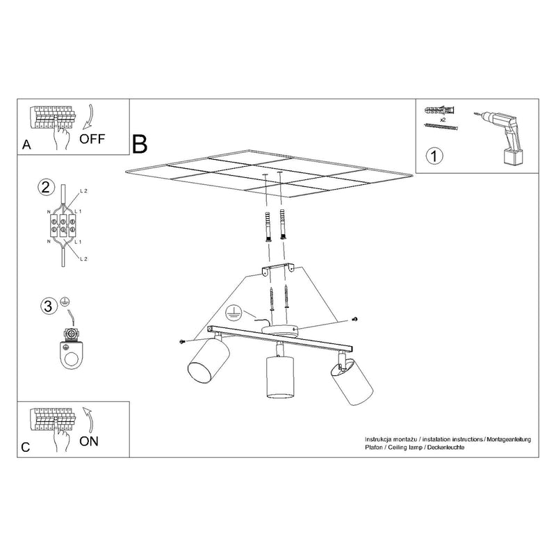 LEMMI 3 plafondlamp zwart