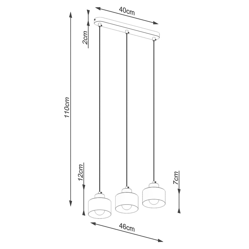 SAVAR 3 hanglamp zwart