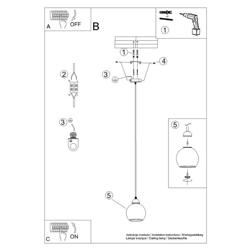 ALINO 1 hanglamp zwart