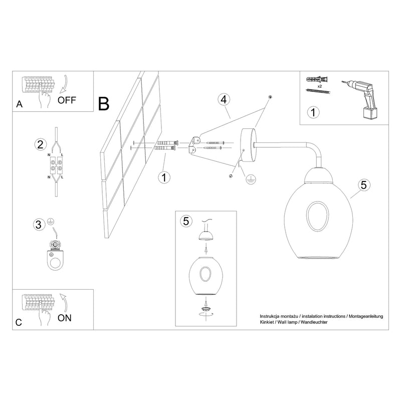 Wall light FILLAN 1 black