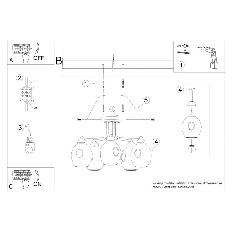 Chandelier FILLAN 5 black