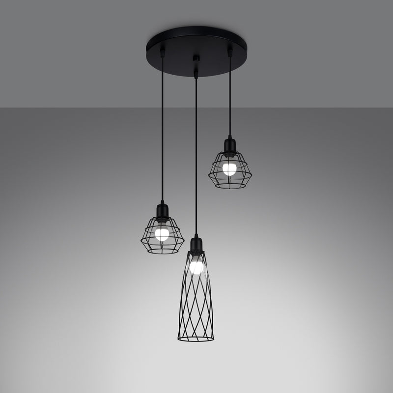 Pendant lights SUBA 3P black