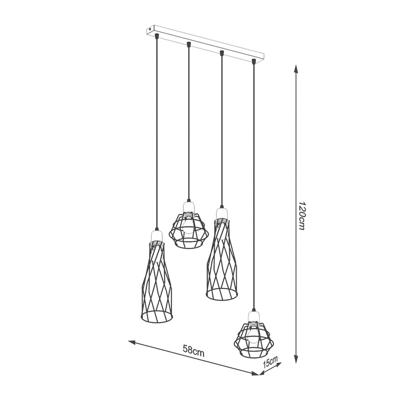 SUBA 4L pendant lights black