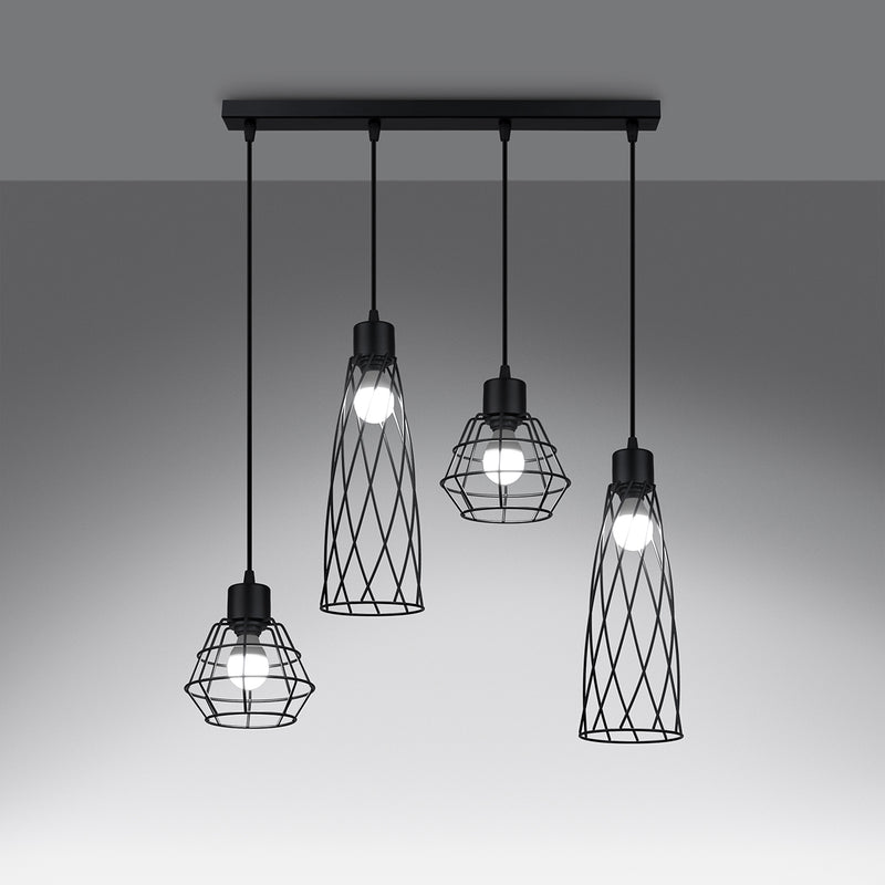 SUBA 4L pendant lights black