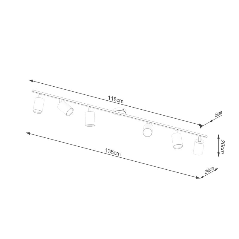 Plafondlamp LEMMI 6L zwart