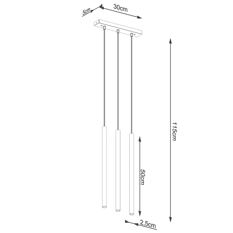 Pendant lights PASTELO 3L golden