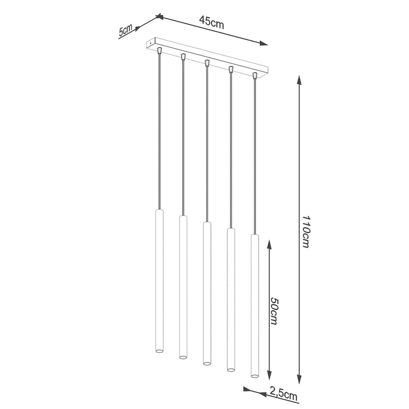 Pendant lights PASTELO 5L golden