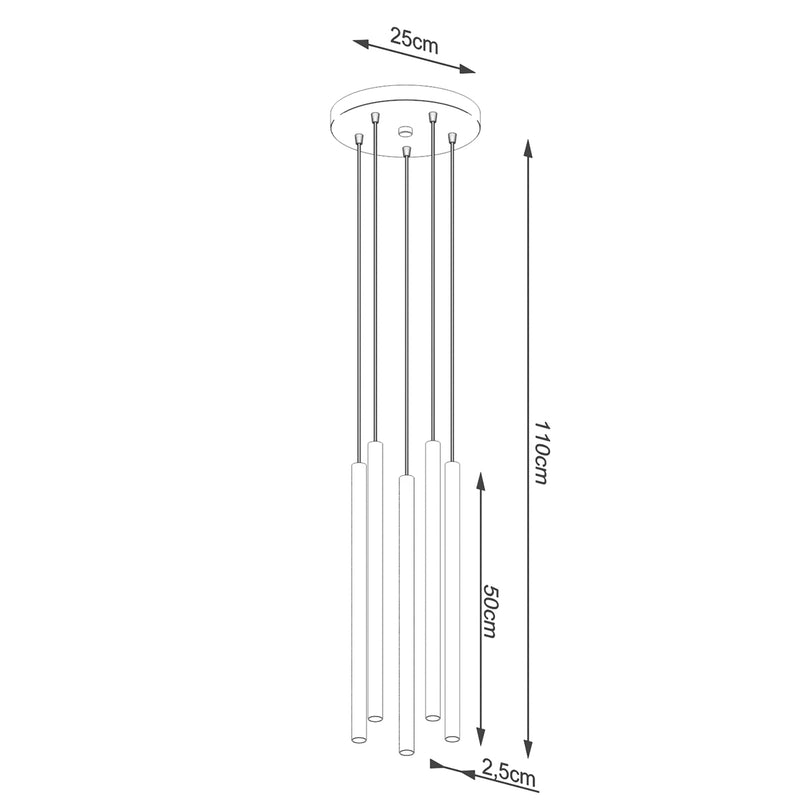 Hanglampen PASTELO 5P goud