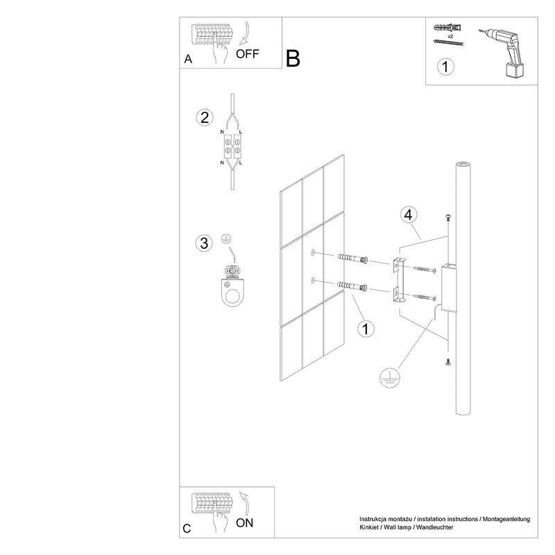 Wall lights PASTELO 2 white