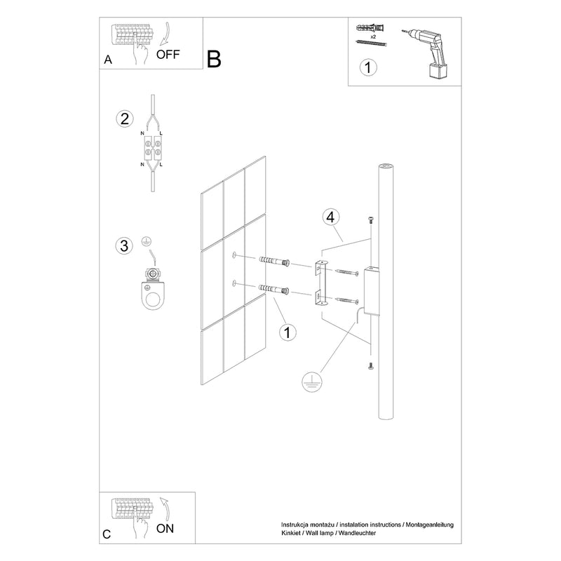 Wall lights PASTELO 2 black