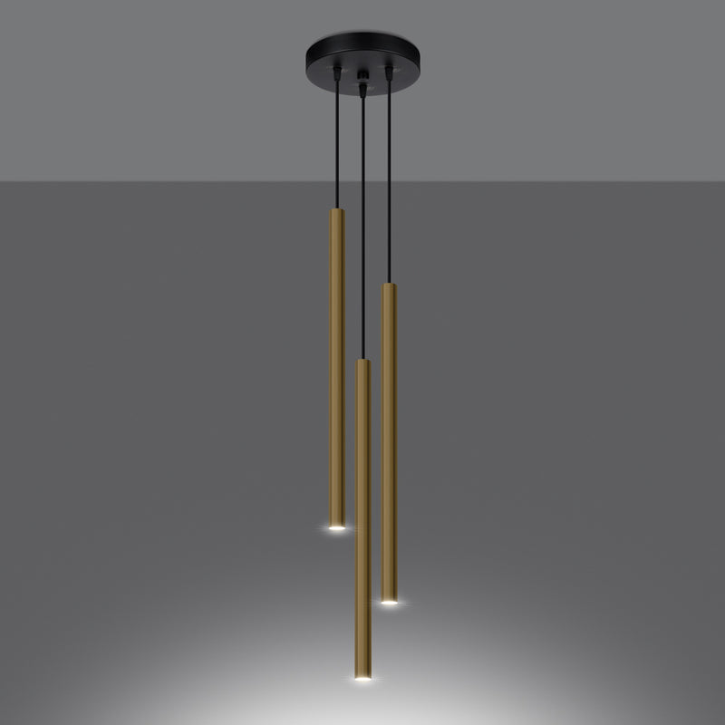 Pendant lights PASTELO 3P shiny gold