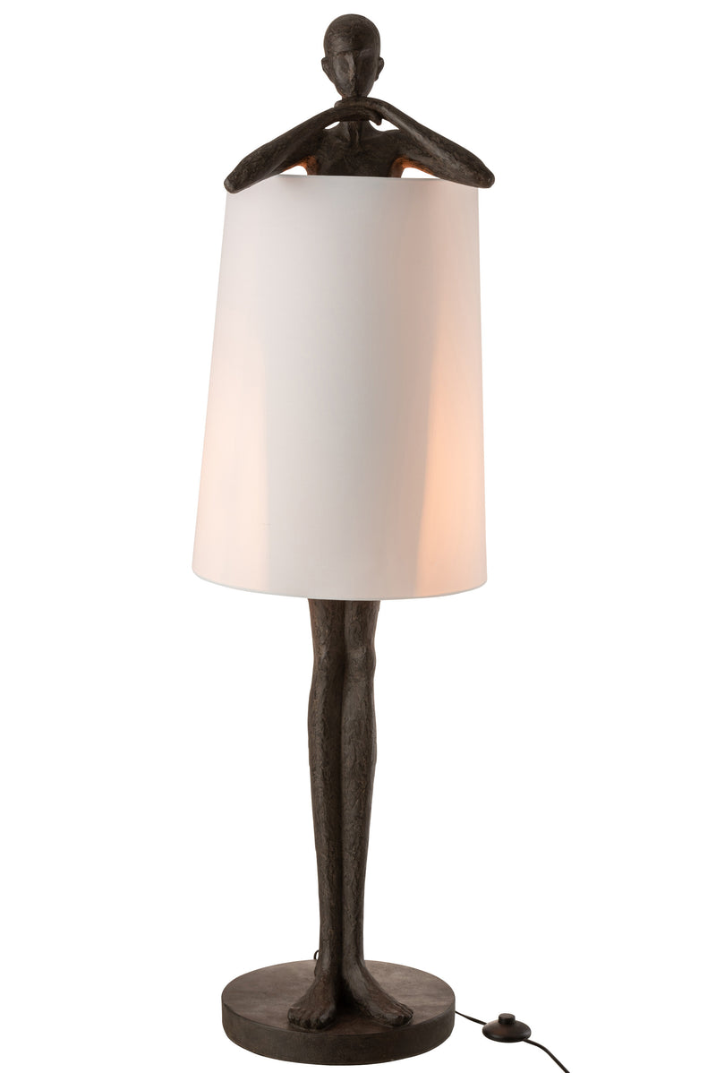 Impressive floor lamp Mann - A mix of art and function in brown and white 