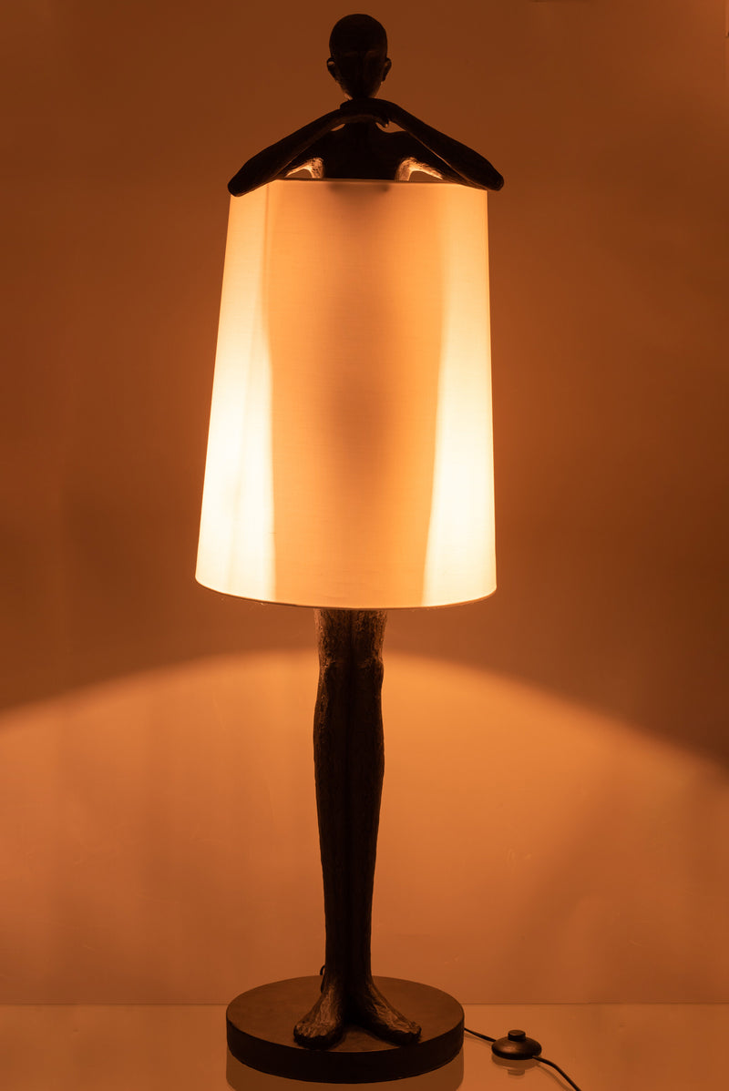 Indrukwekkende Mann vloerlamp – een mix van kunst en functie in bruin/wit 