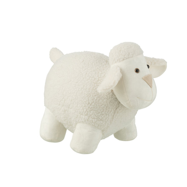 Polyester sheep doorstop – white