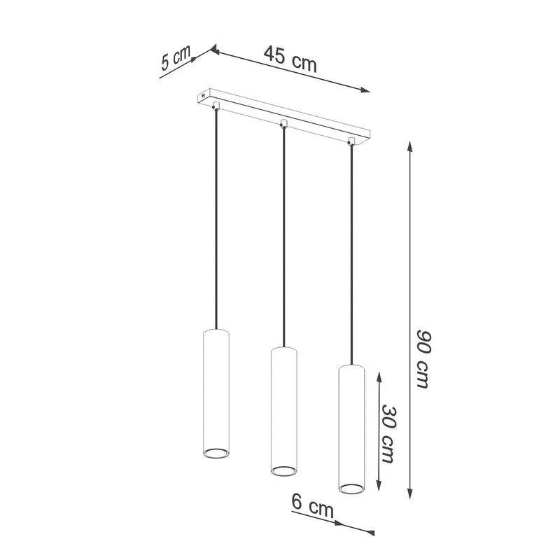 LAGOS 3 hanglampen glanzend goud