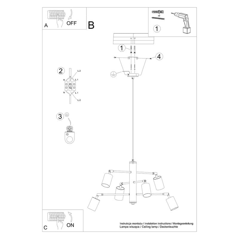 Chandelier LEMMI 6 white