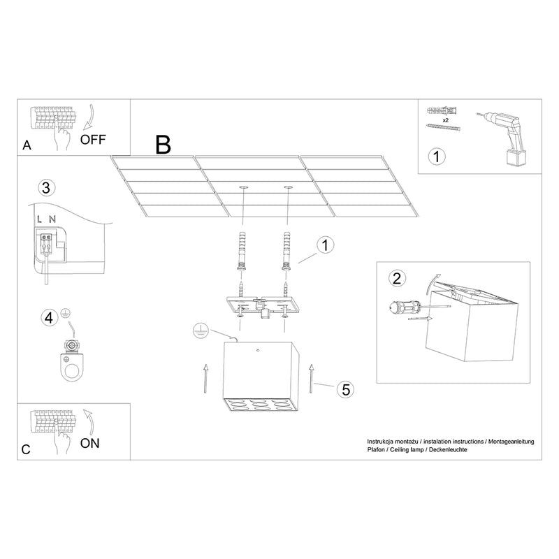 Deckenleuchted OZZY  schwarz LED