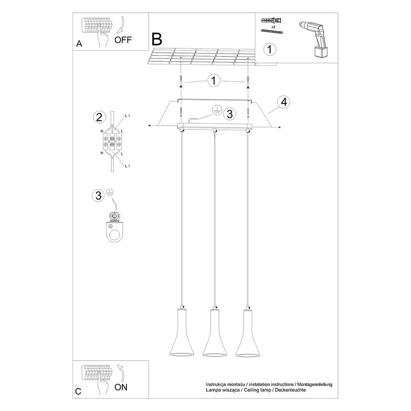 Hanglampen REA 3L beton