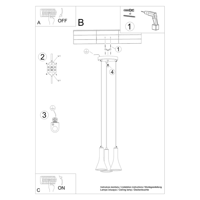 Pendant lights REA 3P concrete