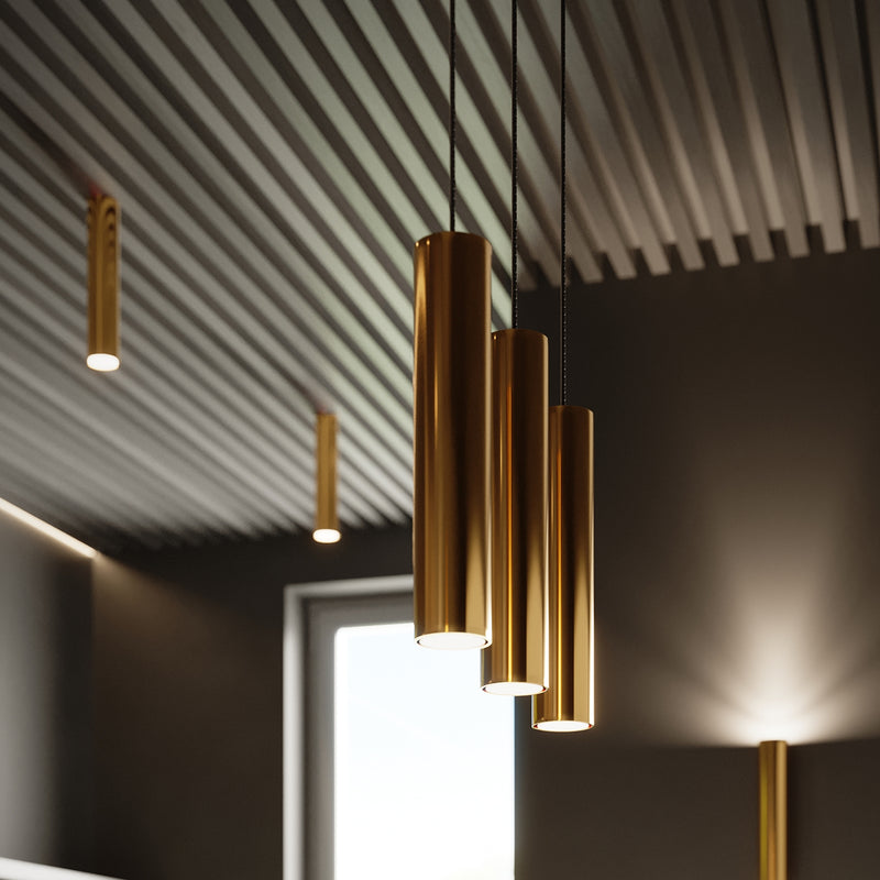 LAGOS 2 pendant lights in shiny gold