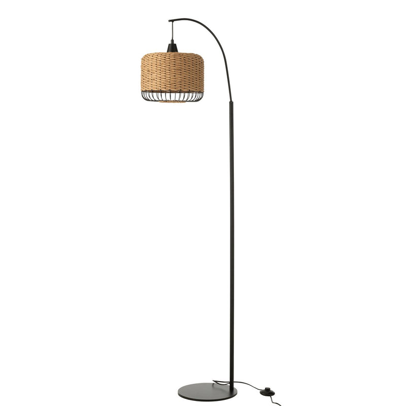 Floor lamp lantern made of metal in natural look