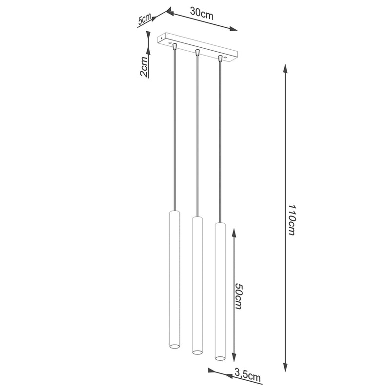 Pendant lights PASTELO 3L wood