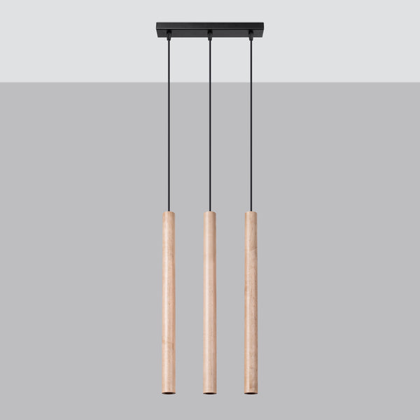 Pendant lights PASTELO 3L wood