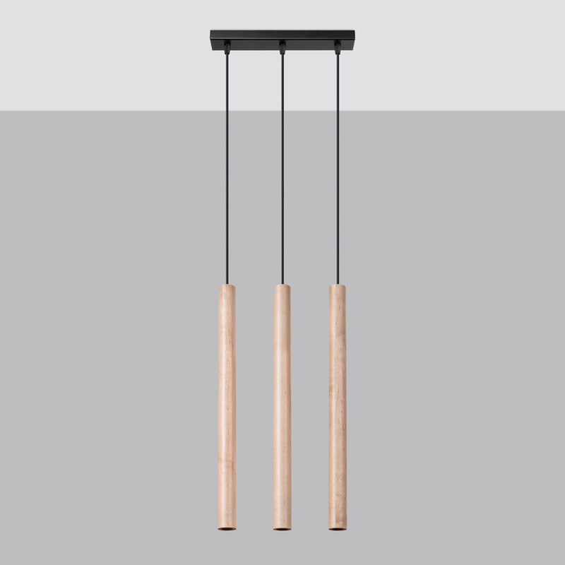 Pendant lights PASTELO 3L wood