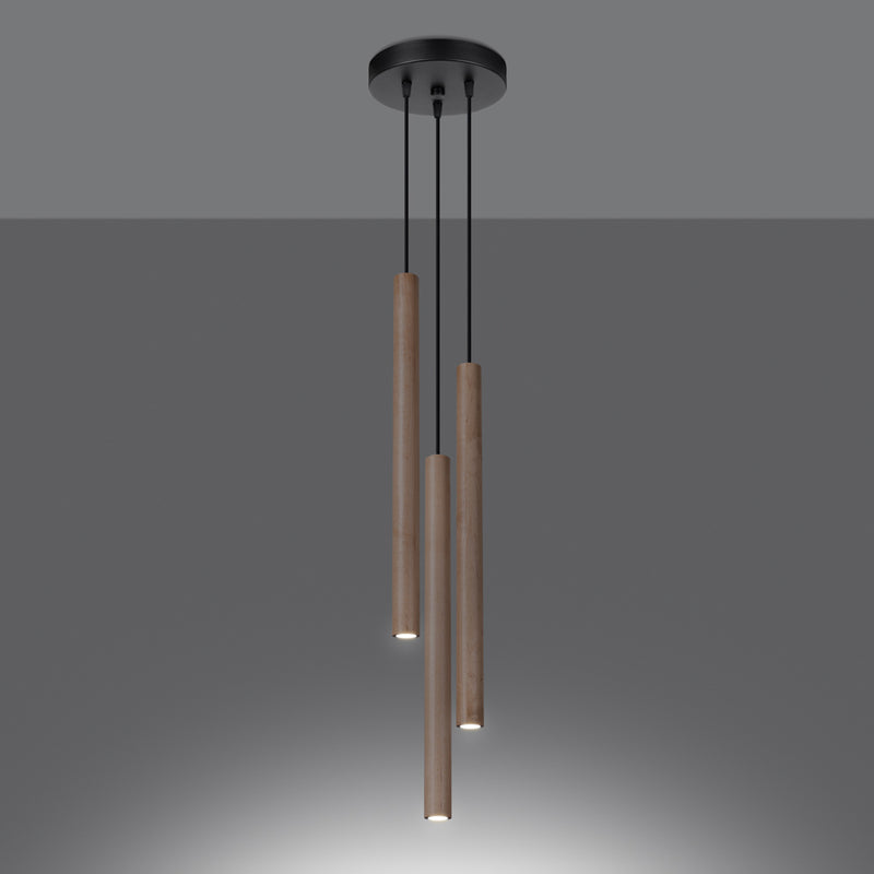 Pendant lights PASTELO 3P wood