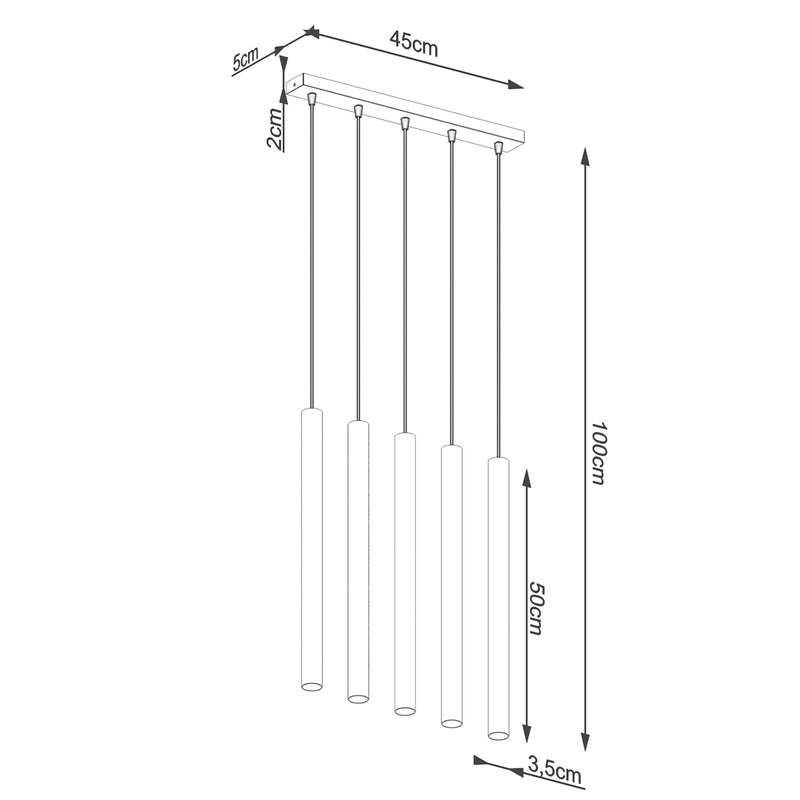 Pendant lights PASTELO 5L wood