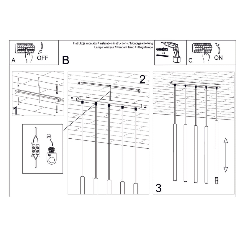 Hanglampen PASTELO 5L hout