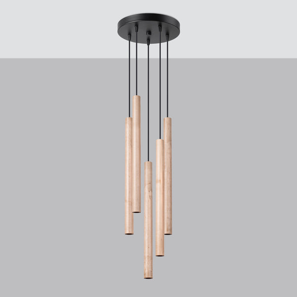 Pendant lights PASTELO 5P wood