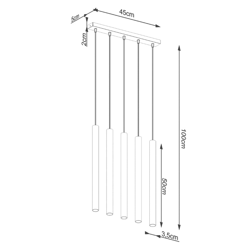 Hanglampen PASTELO 5L beton