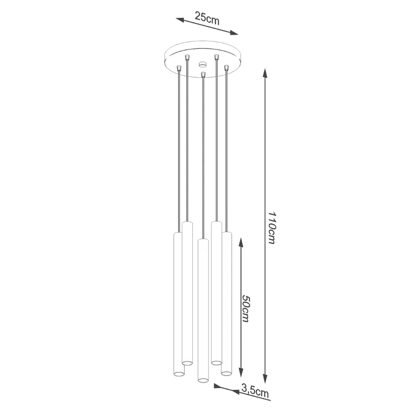 Hanglampen PASTELO 5P beton