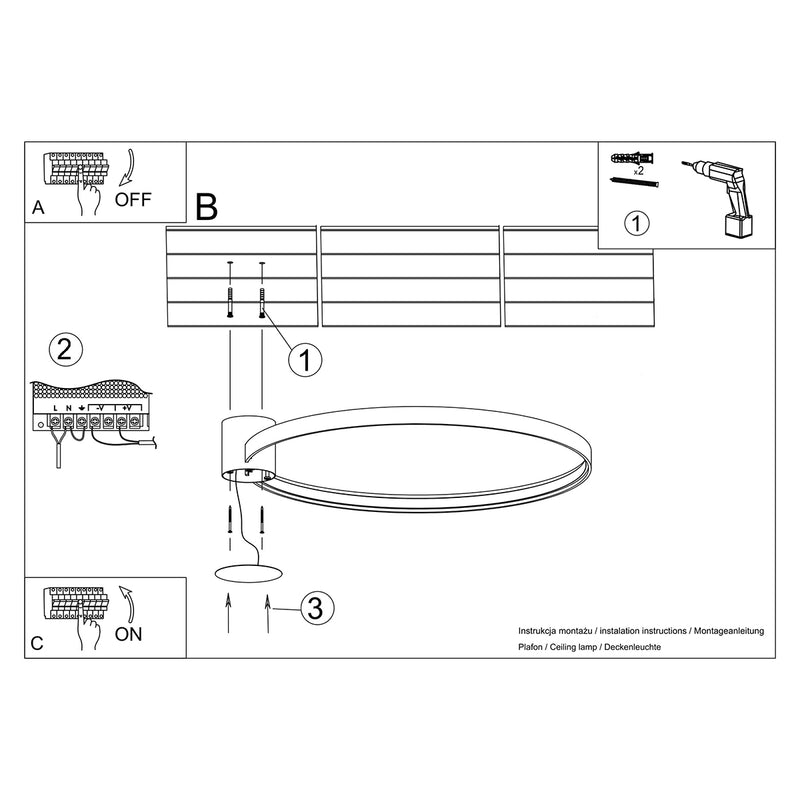 Plafondlamp RIO 55 zwart 4000K