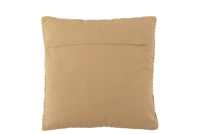 Set of 4 cushions in ocher brown - high-quality cotton with a line pattern