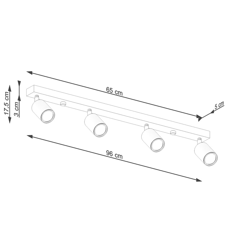 VERDO 4 plafondlamp zwart