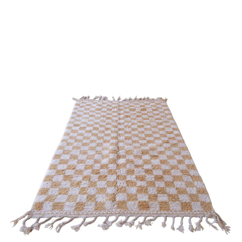 Berber wool carpet with check pattern, 164 x 251 cm