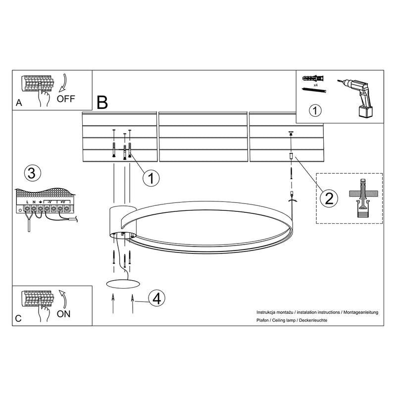 Ceiling light RIO 78 black 3000K