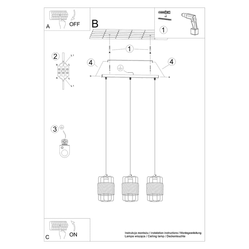 GIZUR 3L hanglamp