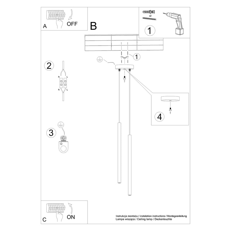 PASTELO 2 hanglampen zwart