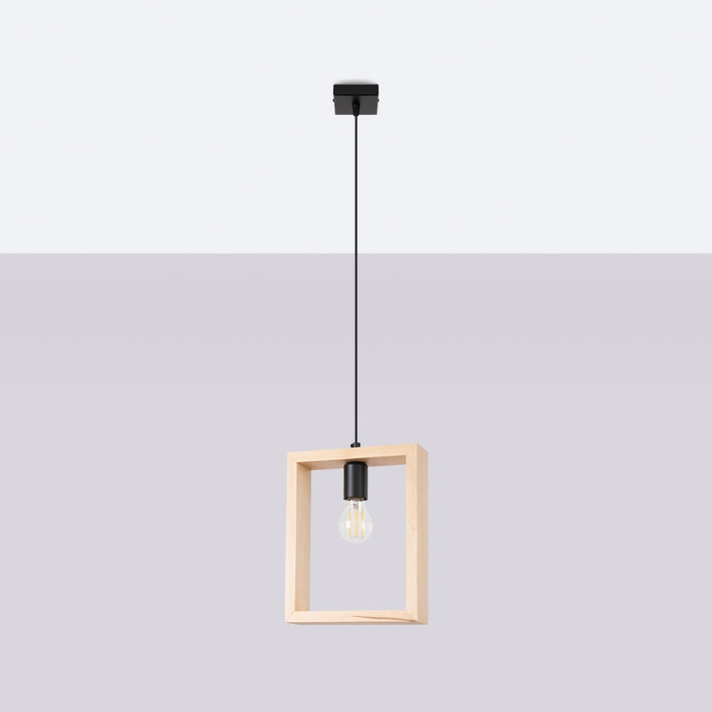 Pendant lamp ARIES natural wood