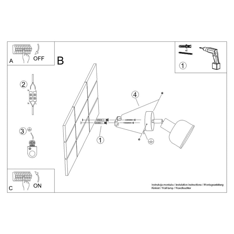 Wandlamp ELBA wit