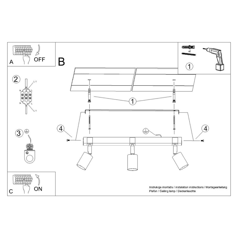 Ceiling FAGER 3 Black